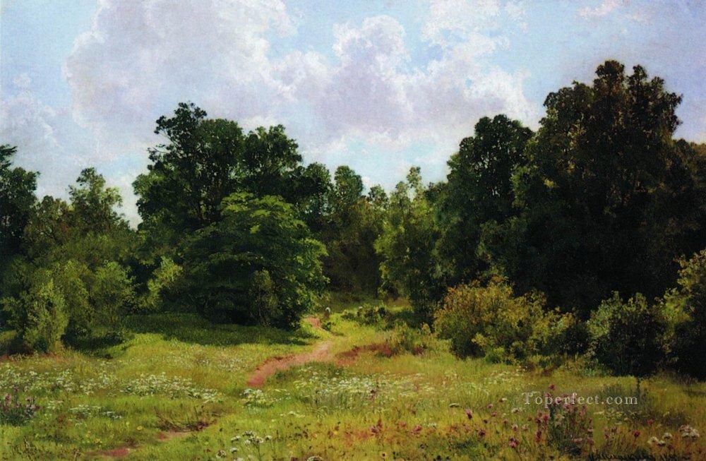 edge of the deciduous forest 1895 classical landscape Ivan Ivanovich trees Oil Paintings
